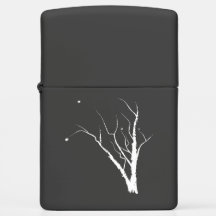 Encendedor de zippo de fondo negro del árbol blanc