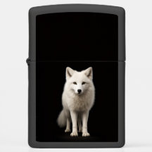Encendedor Zippo con Elegante Zorro Ártico de Marf