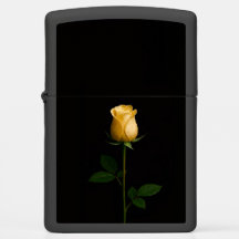 Encendedor Zippo con Rosa Amarilla Iluminada por e