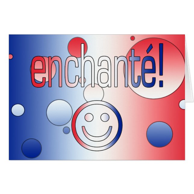 ¡Enchanté! La bandera francesa colorea arte pop (Anverso (Horizontal))