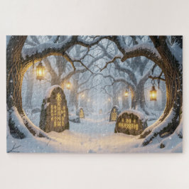 Enchanted Celtic Winter Forest Jigsaw Puzzle