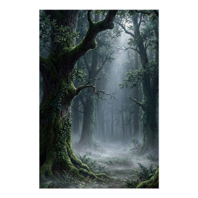 Enchanted Forest | Misty Woodland Fantasy Poster (Anverso)
