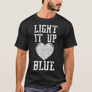 Enciende la camisa azul Autismo Conciencia el romp