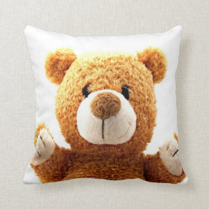 Encima de la almohada marrón linda cercana del os