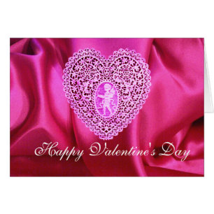 ENCINTADO DE CUPIDO CORAZÓN SEDA FUCHSIA TELA, Ros