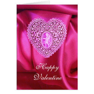 ENCINTADO DE CUPIDO CORAZÓN SEDA FUCHSIA TELA, Ros