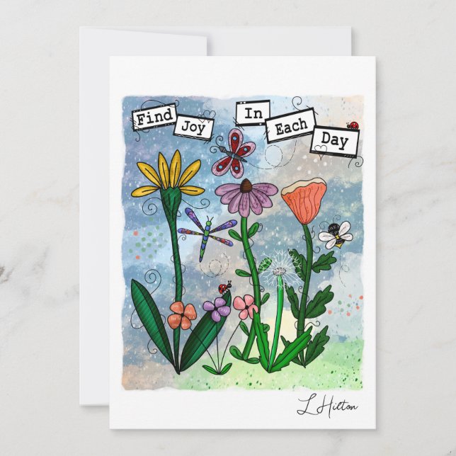Encontrar alegría en el día | Tarjeta de arte (Anverso)