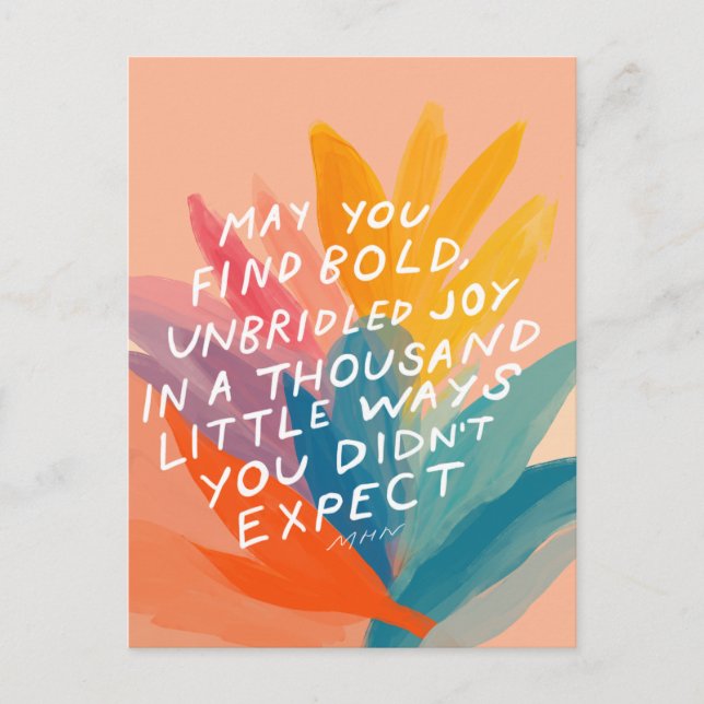 Encontrar alegría - postal Motivadora (Anverso)