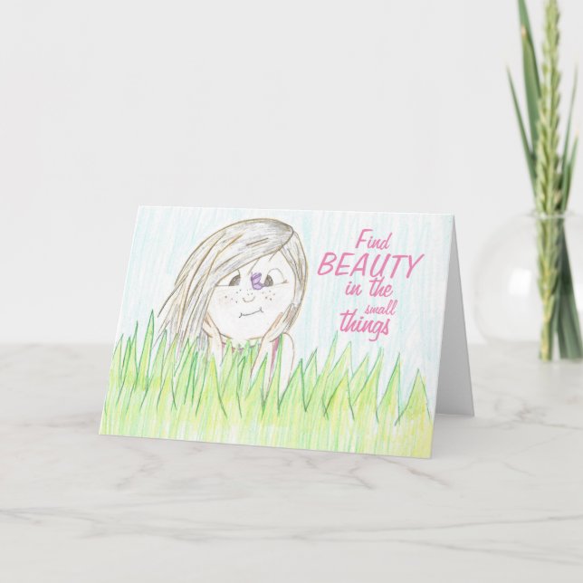 Encontrar belleza en la tarjeta de cosas pequeñas (Anverso)