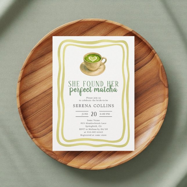 Encontró Su Invitación Perfecta A La Ducha Matcha  (Subido por el creador)