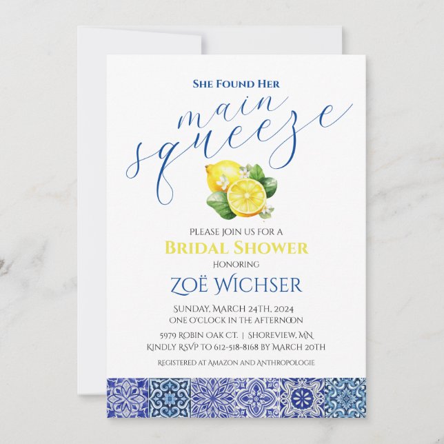 Encontró Su Principal Invitación A La Ducha Bridal (Anverso)