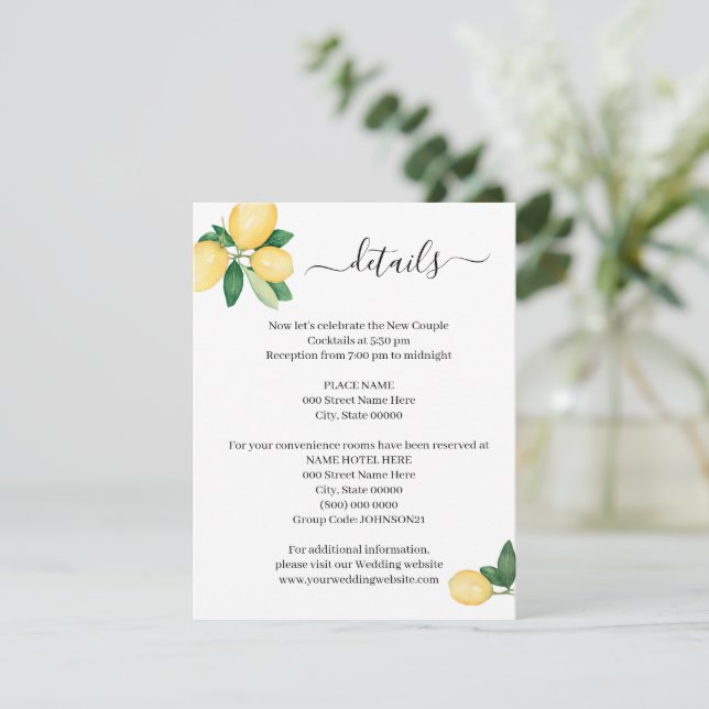 Encontró su tarjeta de inserción de Squeeze Lemons (Anverso de pie)