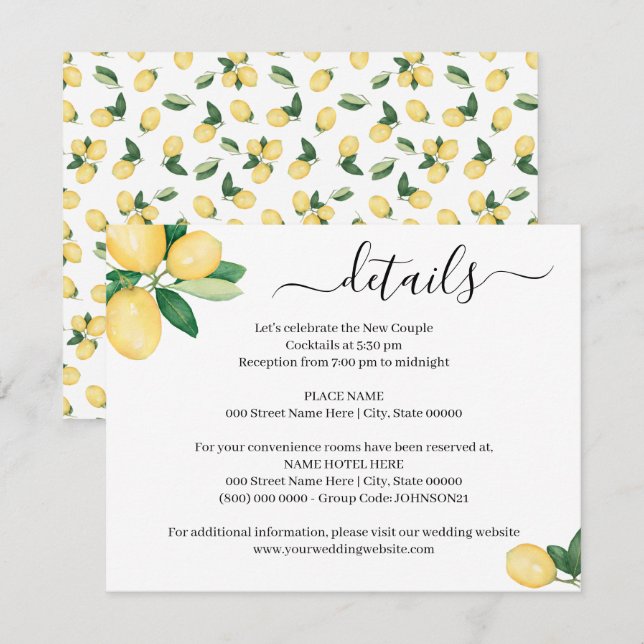 Encontró su tarjeta de inserción de Squeeze Lemons (Anverso / Reverso)