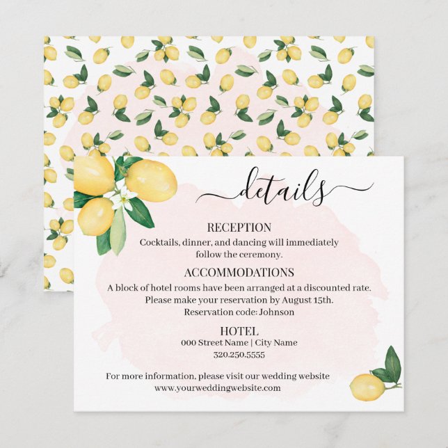 Encontró su tarjeta principal de limón de compresi (Anverso / Reverso)