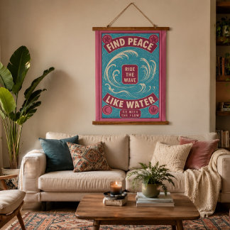 Encuentra la Paz, Monta la Ola – Tapiz de Pared In