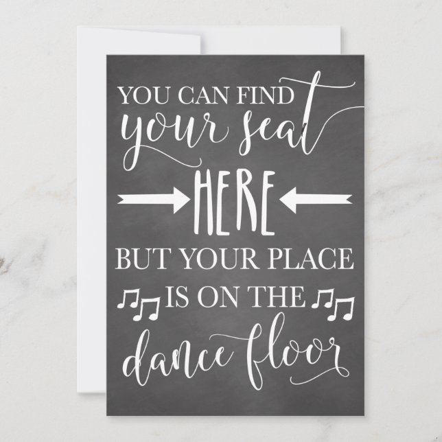 Encuentra tu asiento aquí Boda Tarjeta de Rótulo P (Anverso)
