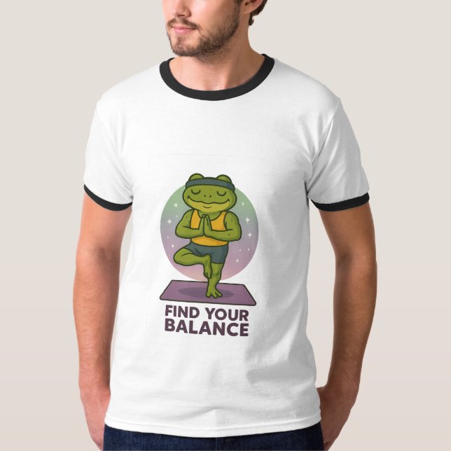 Encuentra tu equilibrio - Camiseta de rana de yoga (Anverso)