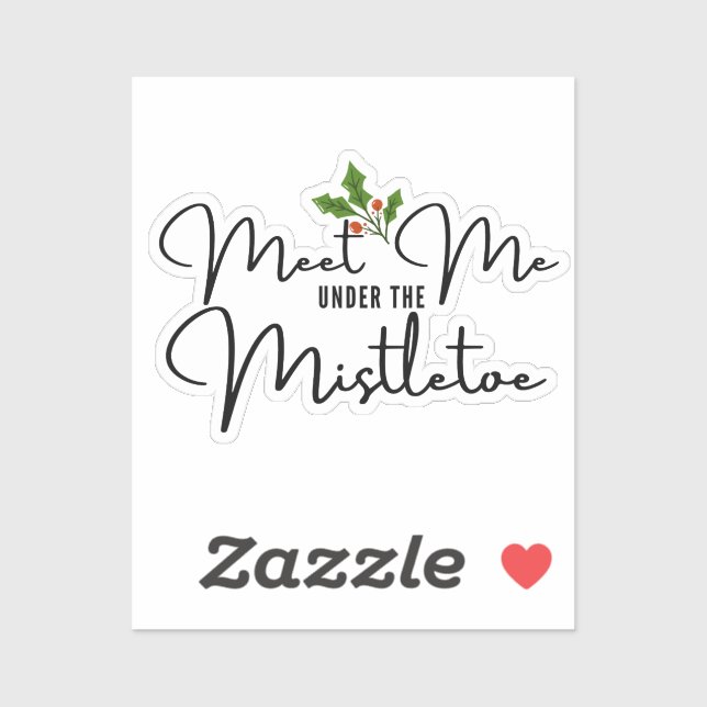 Encuéntrame bajo el Pegatina festivo Mistletoe (Hoja)