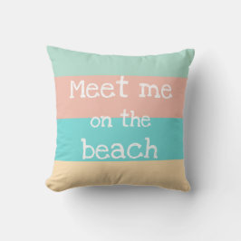 Encuéntrenme en el Cojín decorativo rayado retro d