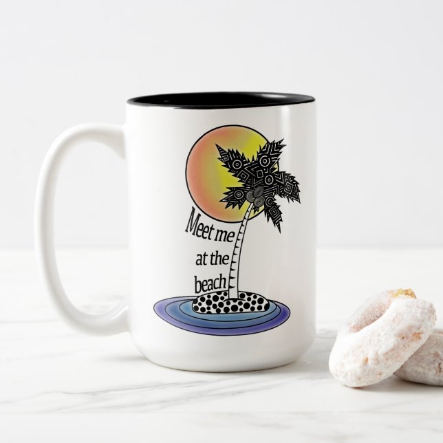 Encuéntrenme en la taza de café de la playa (Con donut)