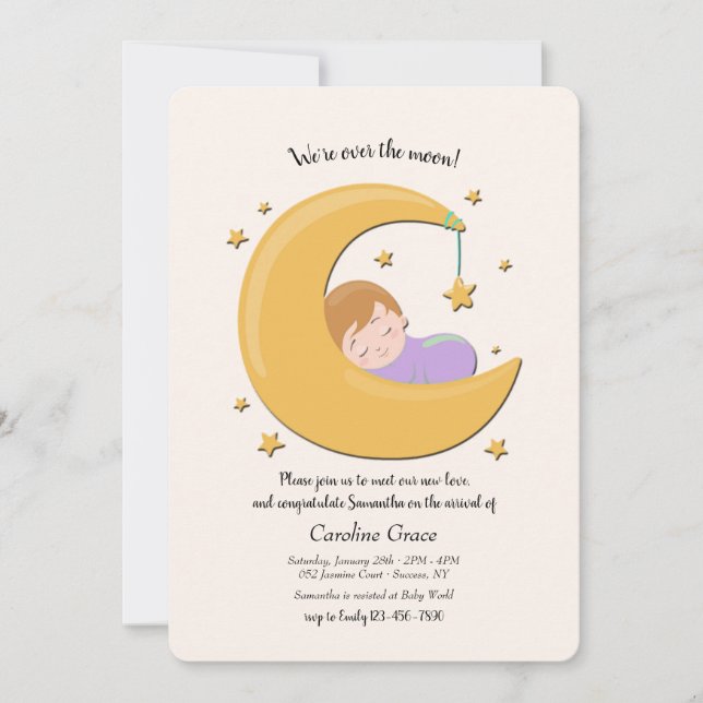 Encuentro en la luna y bienvenida invitación (Anverso)