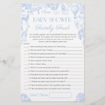 Encuesta de Baby Shower dice tarjeta de juego