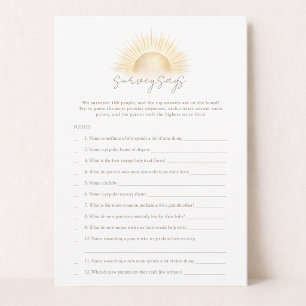 Encuesta Dice Juego de Tarjeta de Baby Shower Boho