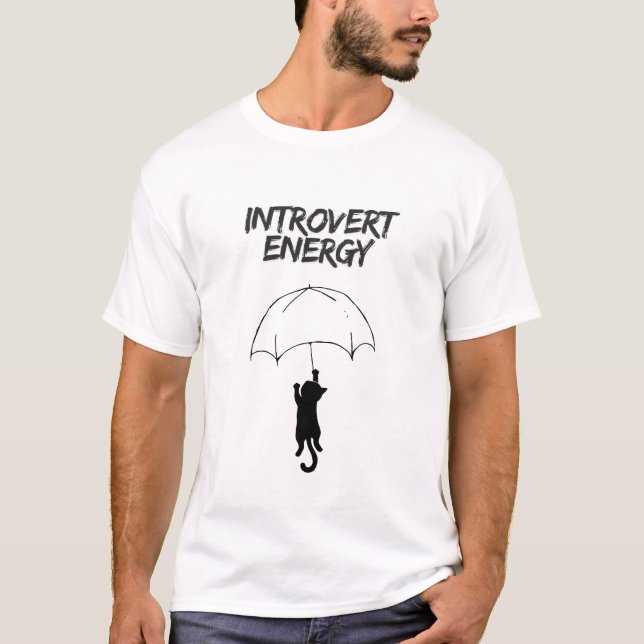 Energía de Introvertido – Camiseta de Gato con Cit (Anverso)