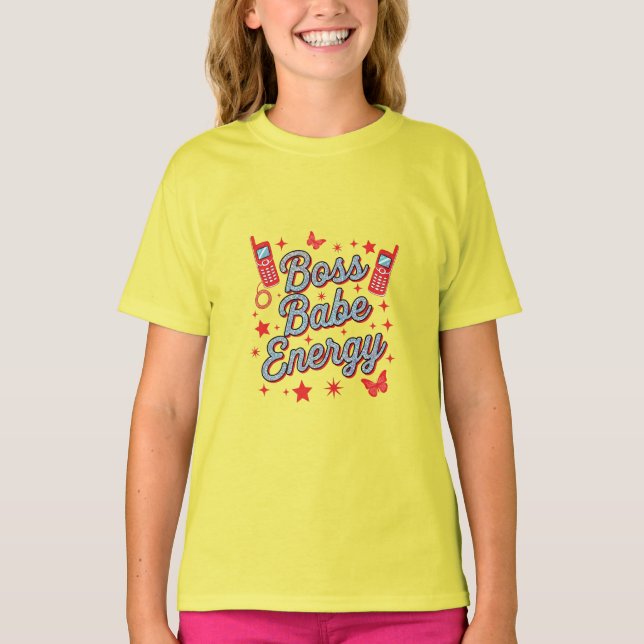 Energía de Jefa Babe – Camiseta amarilla Power (Anverso)