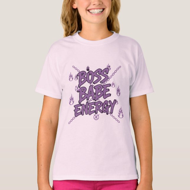 Energía de Jefa Babe – Camiseta blanca de Poder (Anverso)