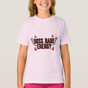 Energía de Jefa Babe – Camiseta de Poder Rosa