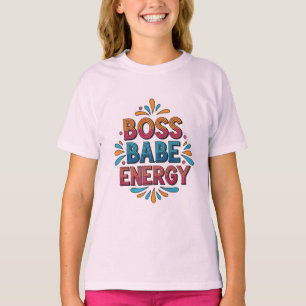 Energía de Jefa Babe – Camiseta de Poder Rosa