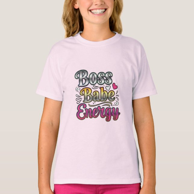 Energía de Jefa Babe – Camiseta Rosa Poderosa (Anverso)