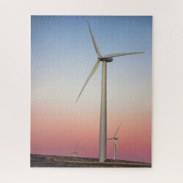 Energía eólica de granja eólica en el rompecabezas