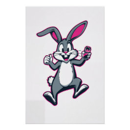 Energy Bunny Poster – Cute Rabbit Kids Wall Art