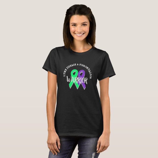 Enfermedad de Lyme y camiseta guerrera de Fibromia (Anverso completo)