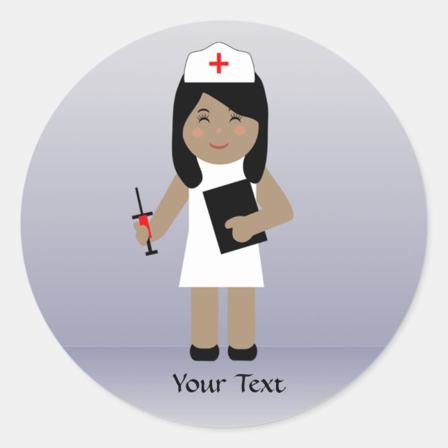 Enfermera 1 Pegatina Personalizado (Anverso)