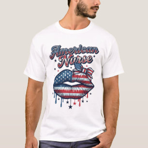 Enfermera Americana Diseño de Camiseta Vectorial L