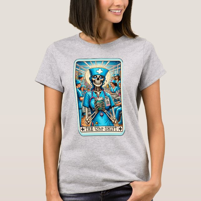 Enfermera camiseta Tarot de turno de 12 horas (Anverso)