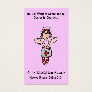 Enfermera conoce tarjetas de presentación