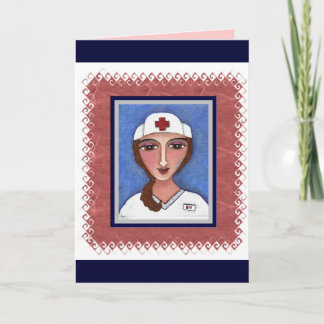 Enfermera de arte popular - Tarjeta de saludo RN/e