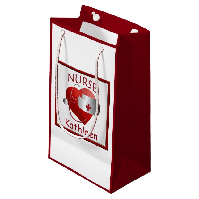Enfermera de corazón Personalizado Médico Bolsa de (Angulo Anverso)