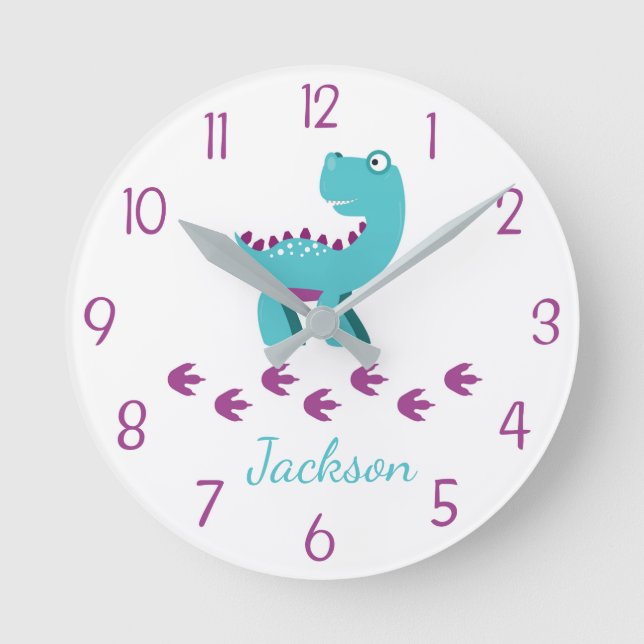 Enfermera de dinosaurios o reloj de pared infantil (Anverso)