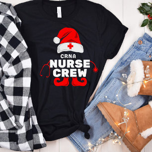 Enfermera de Elf Navidades de CRNA con camiseta