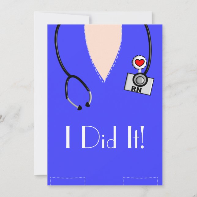 Enfermera de graduación invitaciones de estudiante (Anverso)