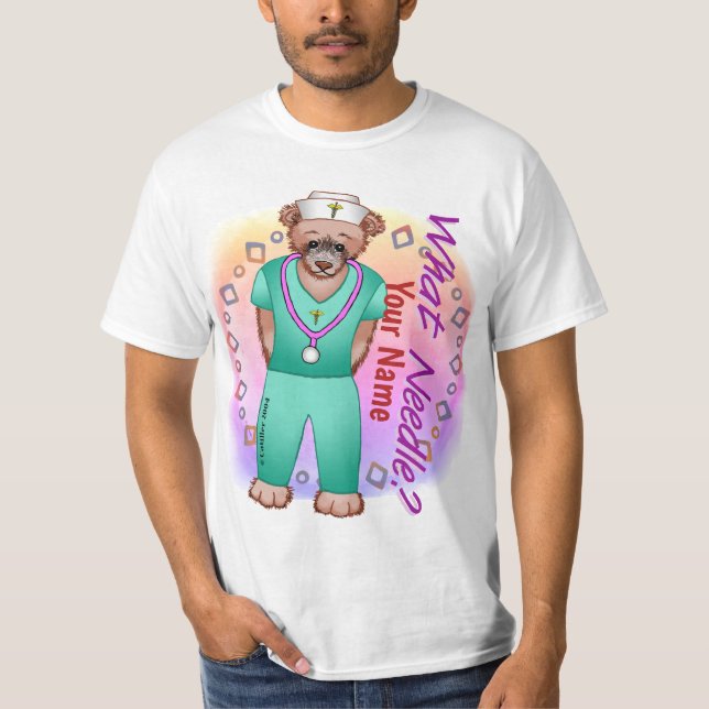 Enfermera de la camiseta del personalizado del oso (Anverso)