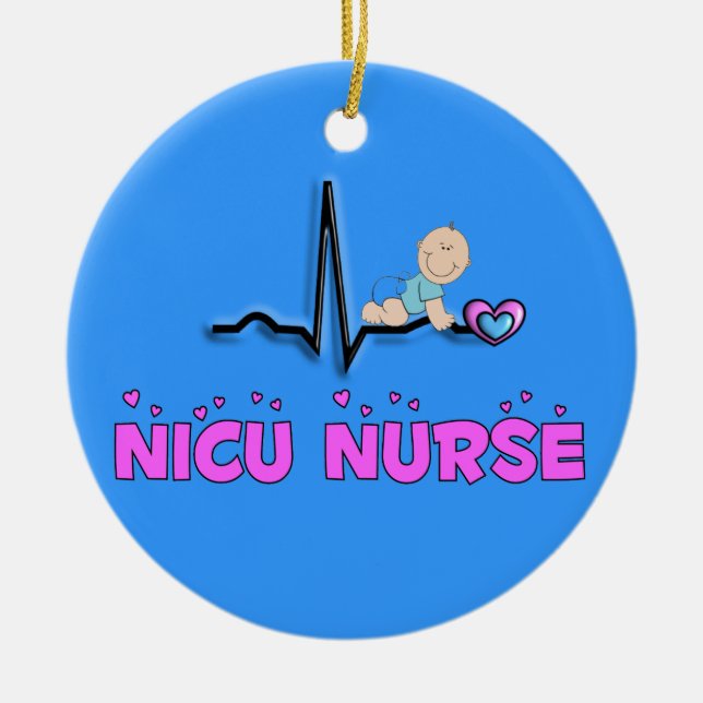 Enfermera de NICU Adorable Ornamento de Navidad (Frente)