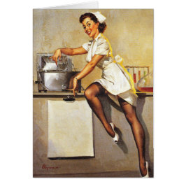 Enfermera de Pinup de Vintage se pone bien