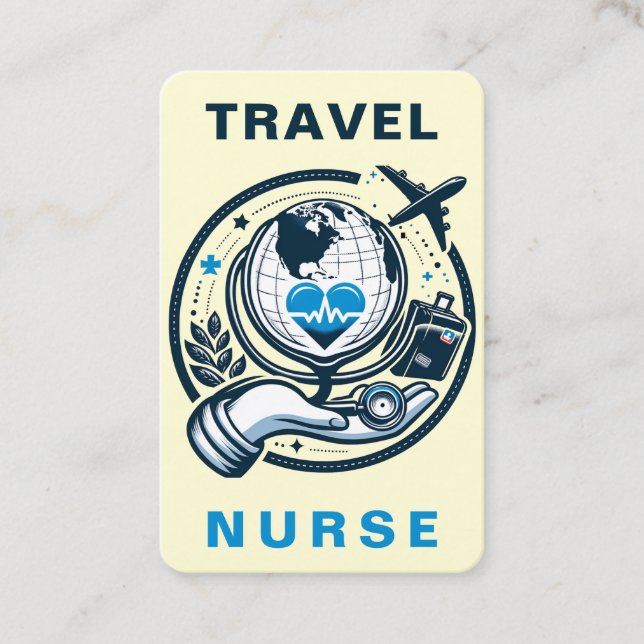 Enfermera de viajes RN, LVN, LPN, tarjeta de visit (Anverso)
