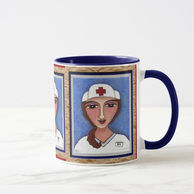 Enfermera del arte popular - taza del RN/de la (Derecha)